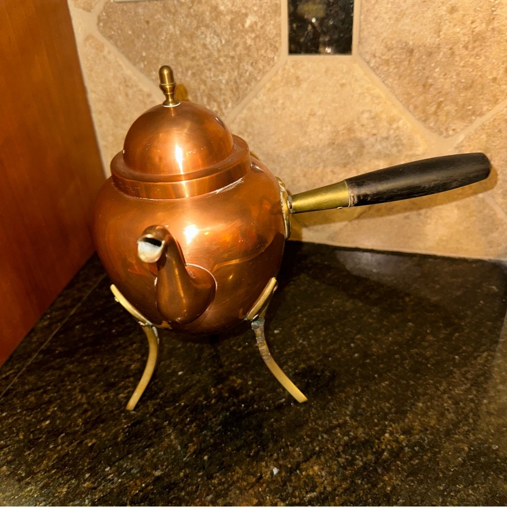 Vintage Copper Tin Teapot